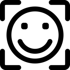 Fototapeta premium UI face scanner Vector Icon Illustration. Line Style