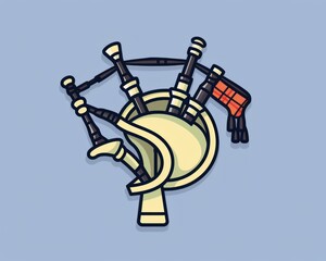A Cartoon Illustration of a Bagpipe