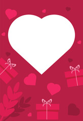 Festive background featuring a large white heart, ideal for valentine's day greetings or romantic announcements