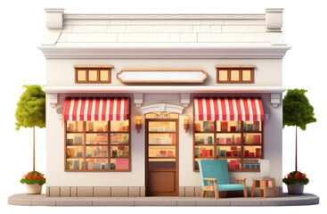 Obraz premium PNG Book shop architecture illuminated.