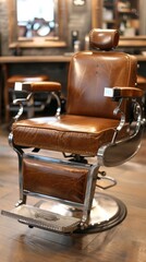 Comfortable barber chair with vintage charm