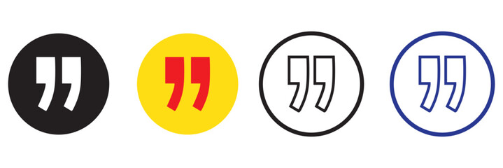 Quote icon set. Quotation mark symbol.