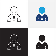 Business woman icons. Professional company person or worker symbol. Businessman icon. Anonymous profile, people and user account symbol. Vector stock icons illustration.