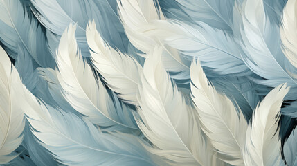 White Bird Feathers Watercolor Oil Painting, Abstract Image, Texture, Pattern Background, Wallpaper, Cover and Screen of Smartphone, Cell Phone, Computer, Laptop, 9:16 and 16:9 Format