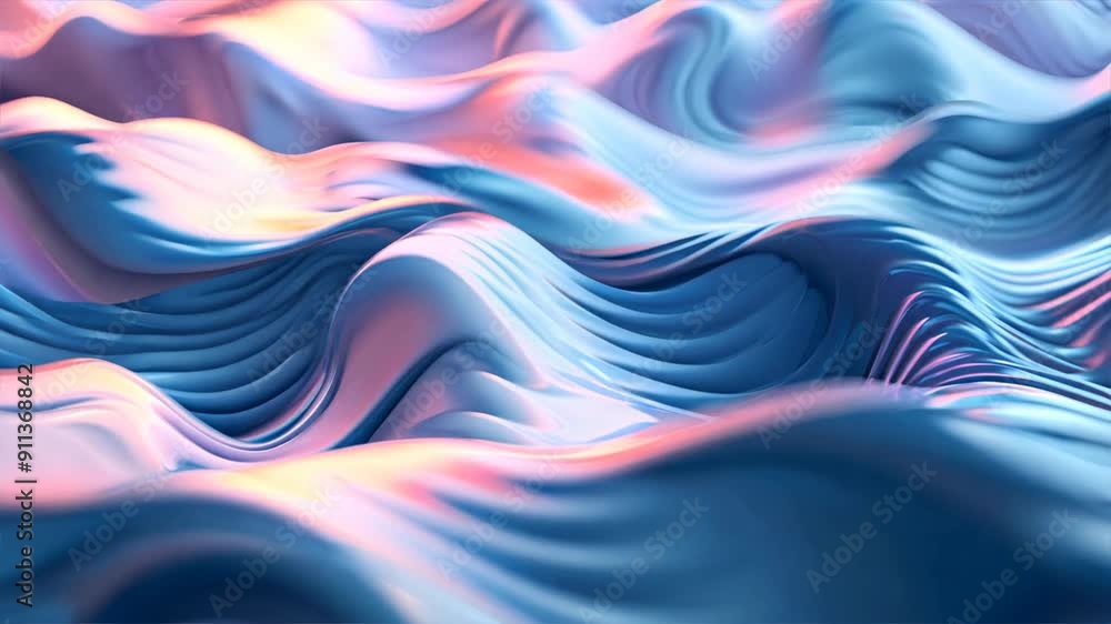Poster background with flowing lines and smooth gradients, creating a calming effect