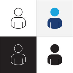 Businessman icon. Business woman icons. Professional company person or worker symbol. Anonymous profile, people and user account symbol. Vector stock icons illustration.