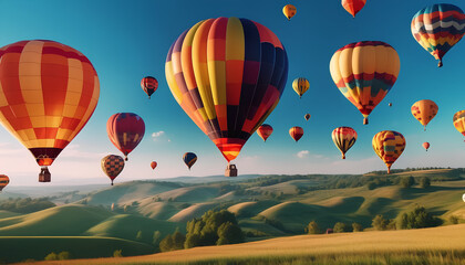 Naklejka premium Whimsical Hot Air Balloon Festival