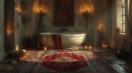 A Luxurious Bathroom in an Ancient Palace