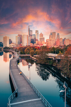country skyline at dusk