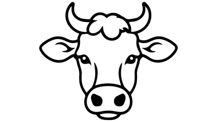 cartoon cow head isolated on white