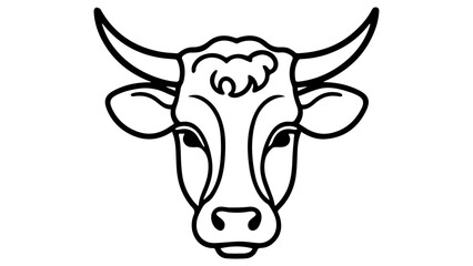 simple bold illustration of a bull head 