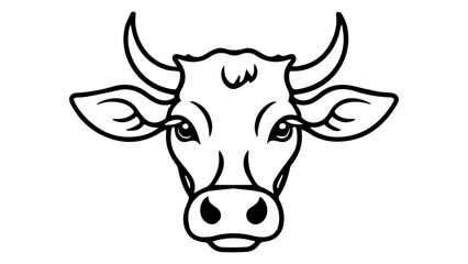 cow isolated on white vector illustration