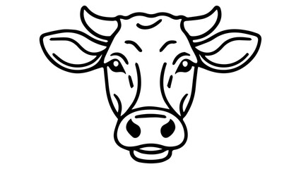 portrait of a cow vector illustration