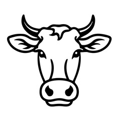 black and white cow outline illustration vector