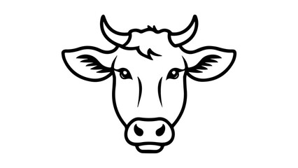bull head outline illustration vector cartoon