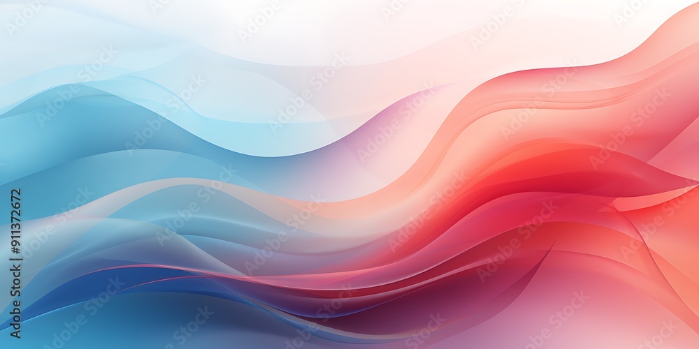 Aufkleber abstract colorful background with smooth lines in blue, orange and pink colors
