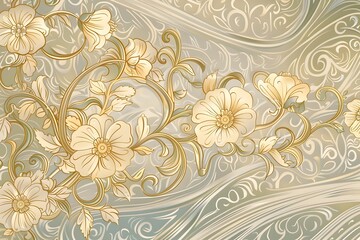Art Nouveau background showcasing detailed floral motifs and elegant patterns