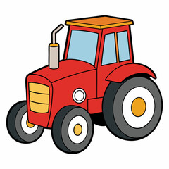 red tractor vector