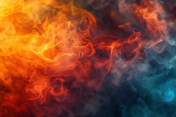 Fototapeta premium Dynamic Blaze: Combines smoke and fire textures with a fiery gradient for a dramatic effect.