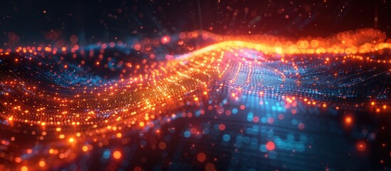 Fototapeta premium Abstract Digital Wave with Glowing Lights