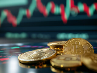 gold bitcoins on chart