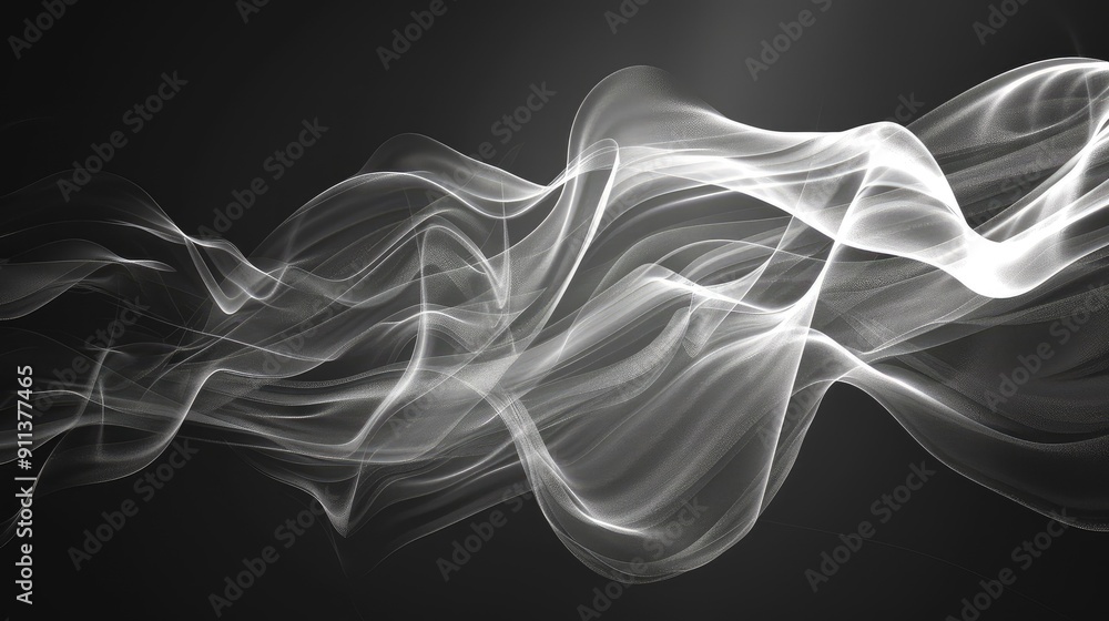 Poster Smooth fluid lines creating an abstract motion effect