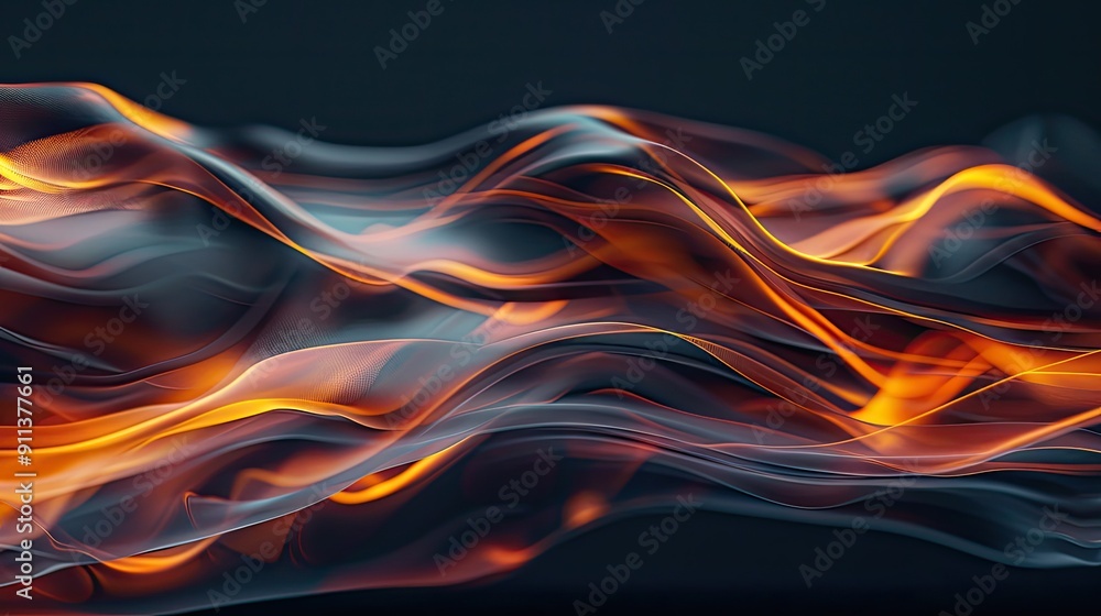 Poster Smooth fluid lines creating an abstract motion effect