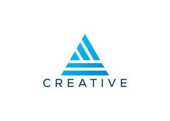 Minimal and professional abstract triangle logo design template