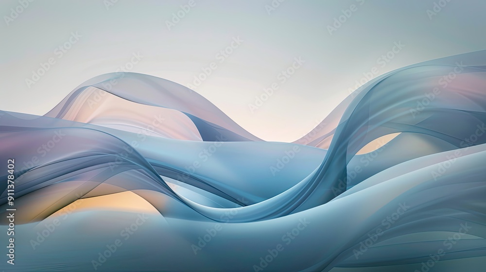 Poster smooth gradient waves forming a modern abstract background