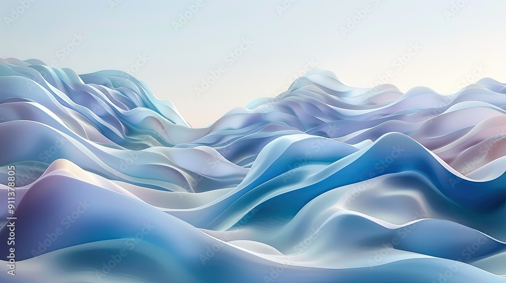Poster smooth gradient waves forming a modern abstract background