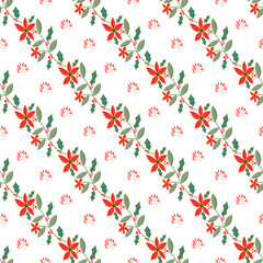 Free vector charismas floral seamless pattern design .