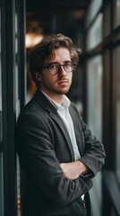 Fototapeta premium Conceptual portrait of a young professional.