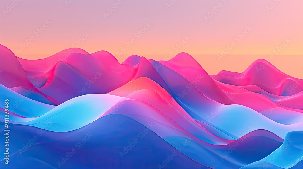 Poster smooth gradient waves forming a modern abstract background