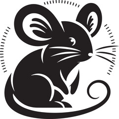 Mouse vector silhouette with a white background