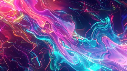 Abstract Swirling Neon Lights