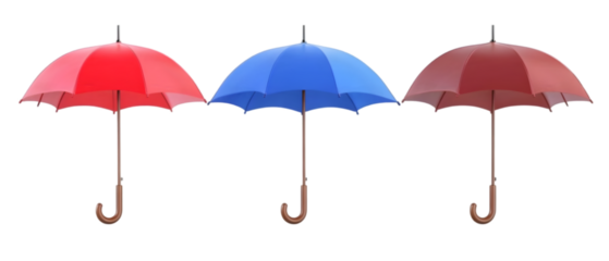 Set of three (Umbrella) isolated on a white background 