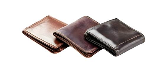 Set of three (Wallet) isolated on a white background