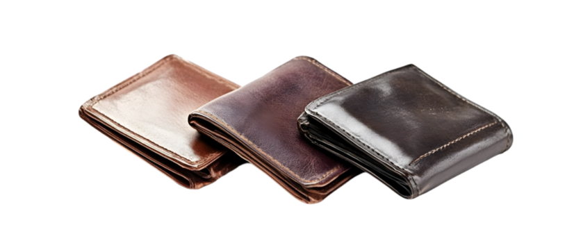 Set of three (Wallet) isolated on a white background