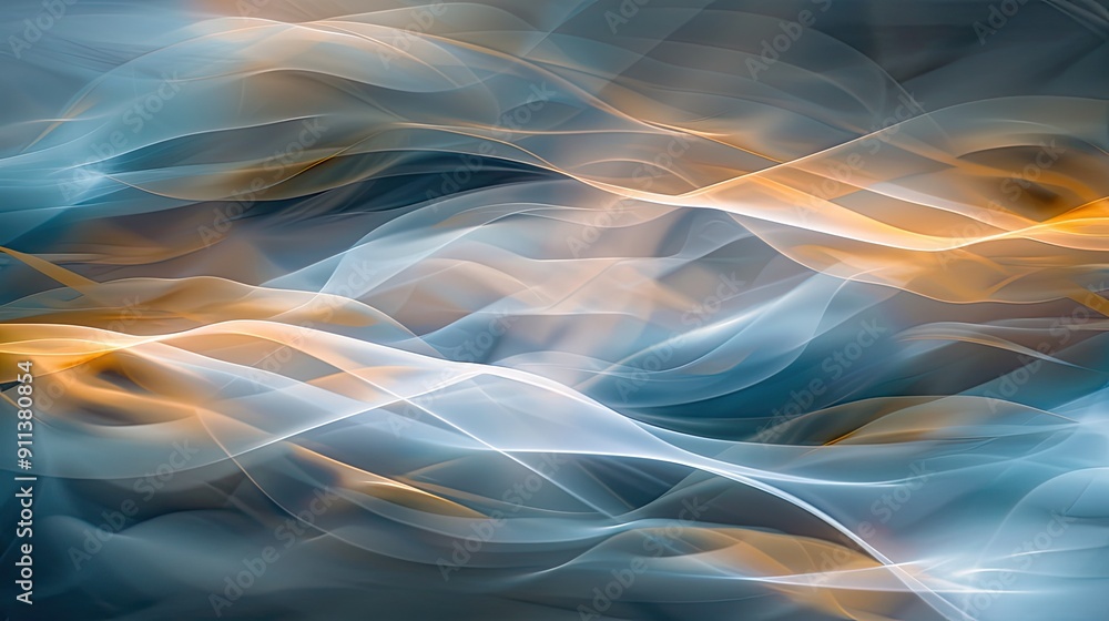 Poster smooth light waves forming an abstract pattern