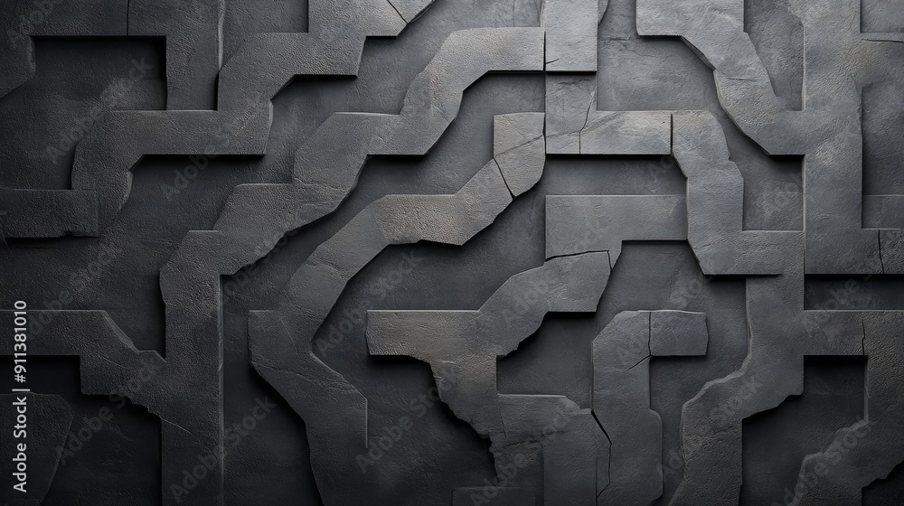 Poster abstract dark gray textured background with a repeating geometric pattern.