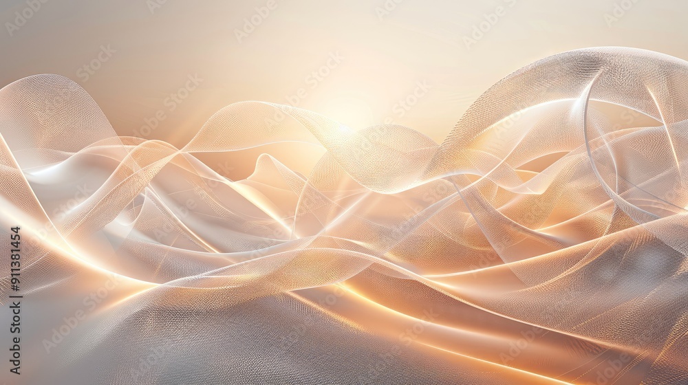 Poster smooth light waves forming an abstract pattern