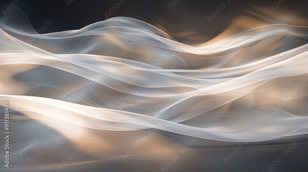 Poster smooth light waves forming an abstract pattern