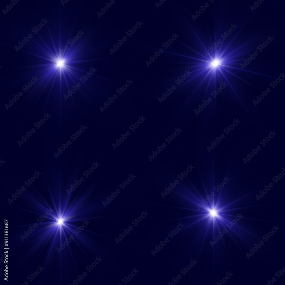Poster light effect blue glowing light. solar flare. glow effect. starburst with shimmering sparkles.