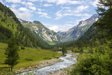 Landscape in Austrian Alps - High mountains of higt Tauern around Grossglockner. Austria.