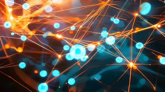 Abstract network of lines and nodes, representing communication and collaboration