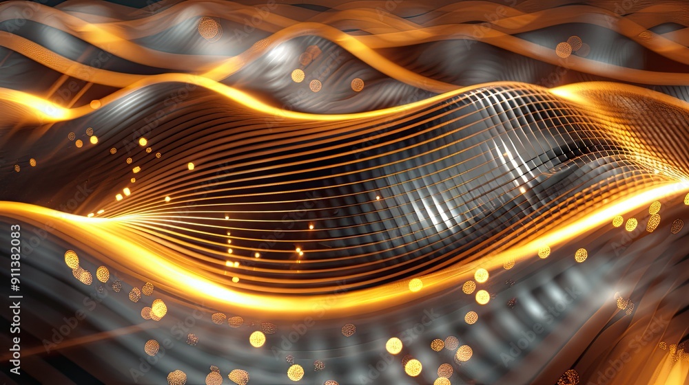Poster smooth light waves forming an abstract pattern