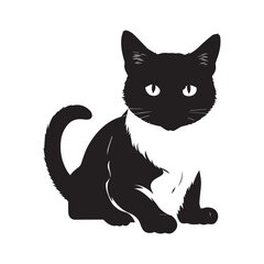 Obraz premium Cat silhouette against a white background. Ideal for pet themed design
