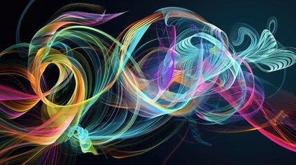 Abstract Swirling  Lines of Color