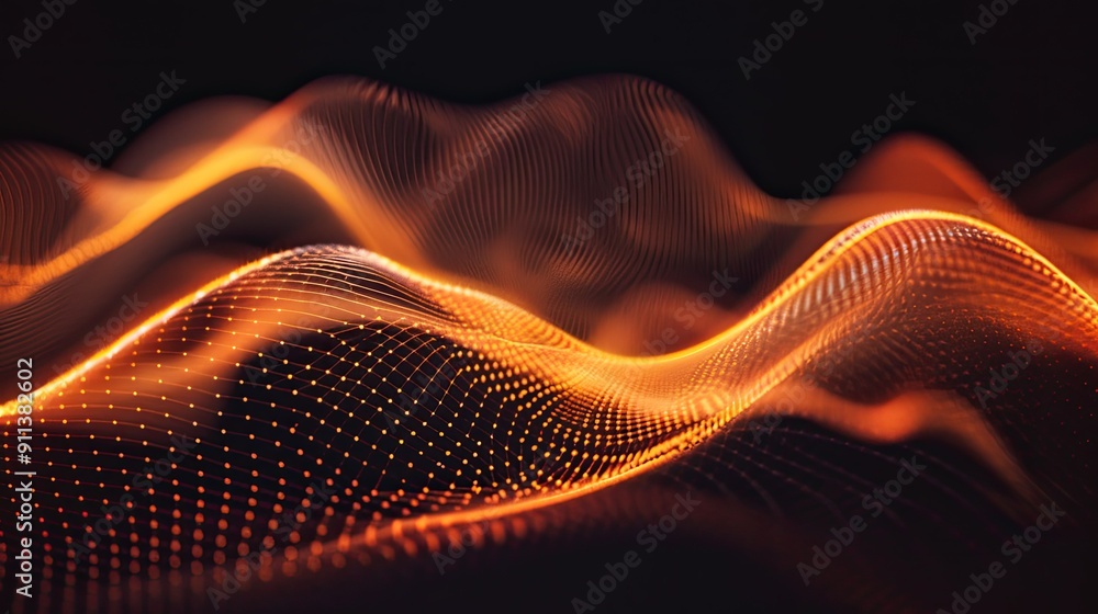 Poster smooth light waves forming an abstract pattern