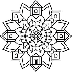 Architectural Mandala colorful page